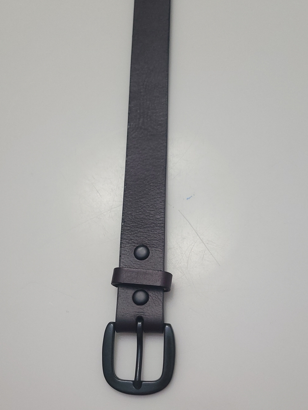 Lands' End Dark Brown Leather Belt with Black Buckle